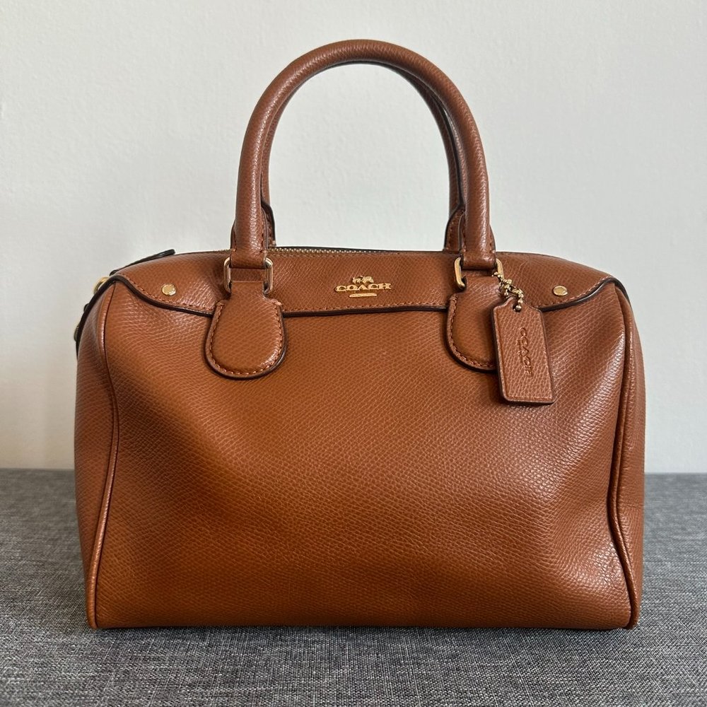 Coach Leather Bennett Mini Satchel Crossbody (Saddle Brown/Gold Hardware)